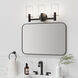 Apolla 3 Light 24 inch Matte Black Bathroom Vanity Light Wall Light